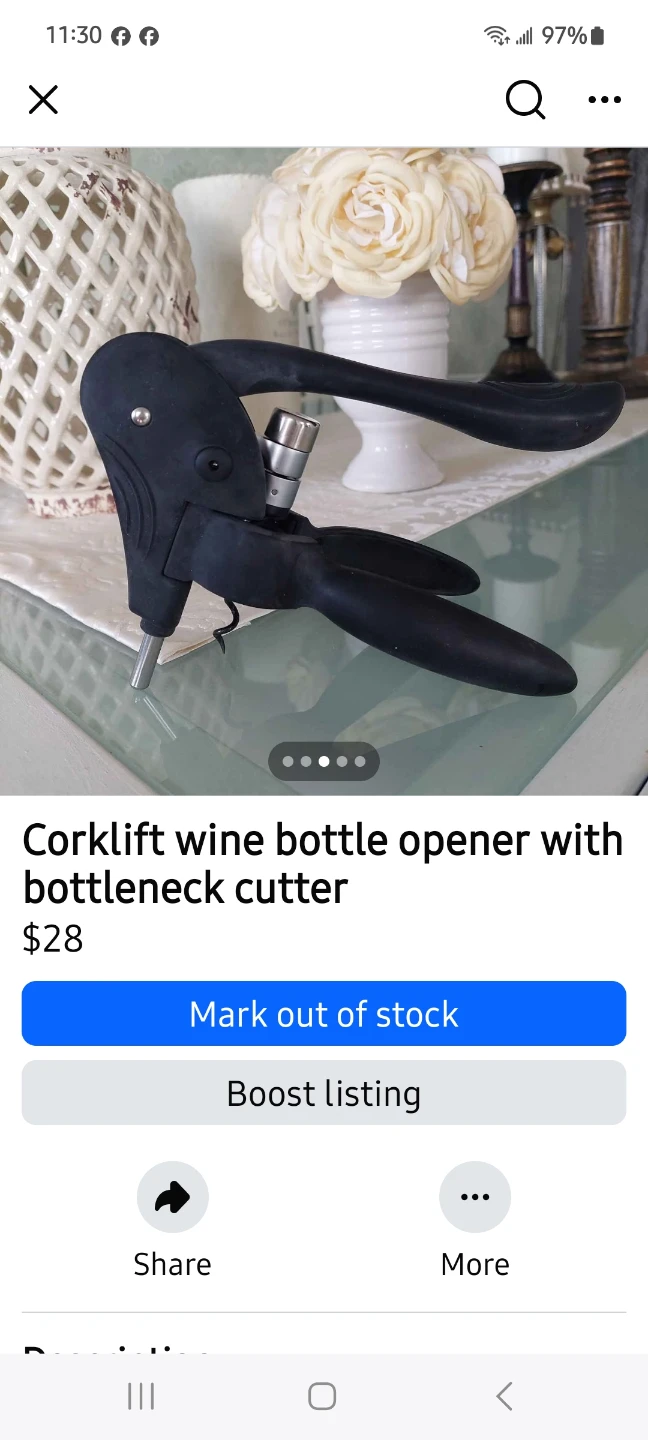 Corklift Wine Bottle Opener with Comfort Grip - photo 2