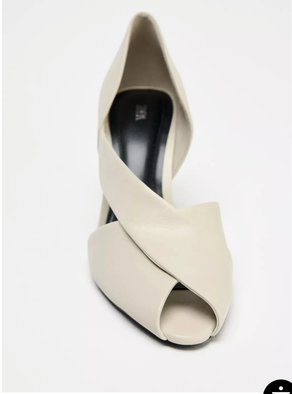 Zara Asymmetric Leather Sandals - Size 8 - photo 5
