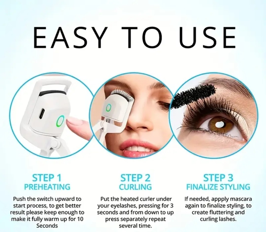 Electric Heated Eyelash Curler – Instant Lift & Lasting Curl ✨