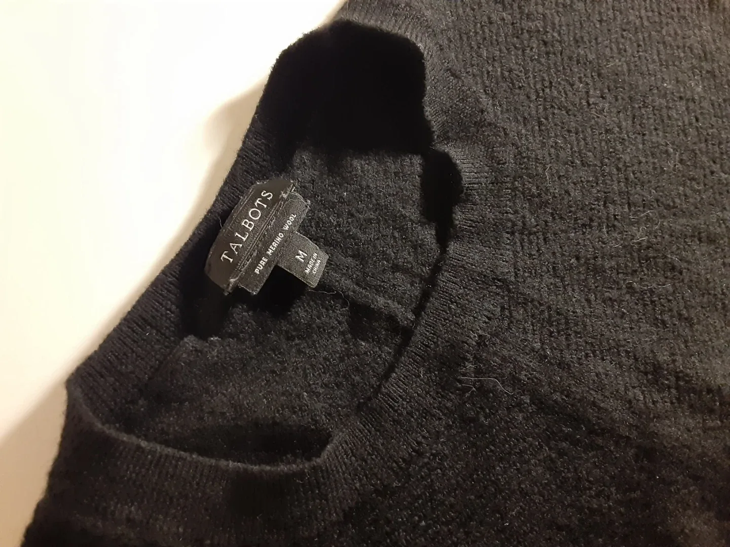 Talbots - Black 100% Pure Merino Wool Sweater | S: M/M