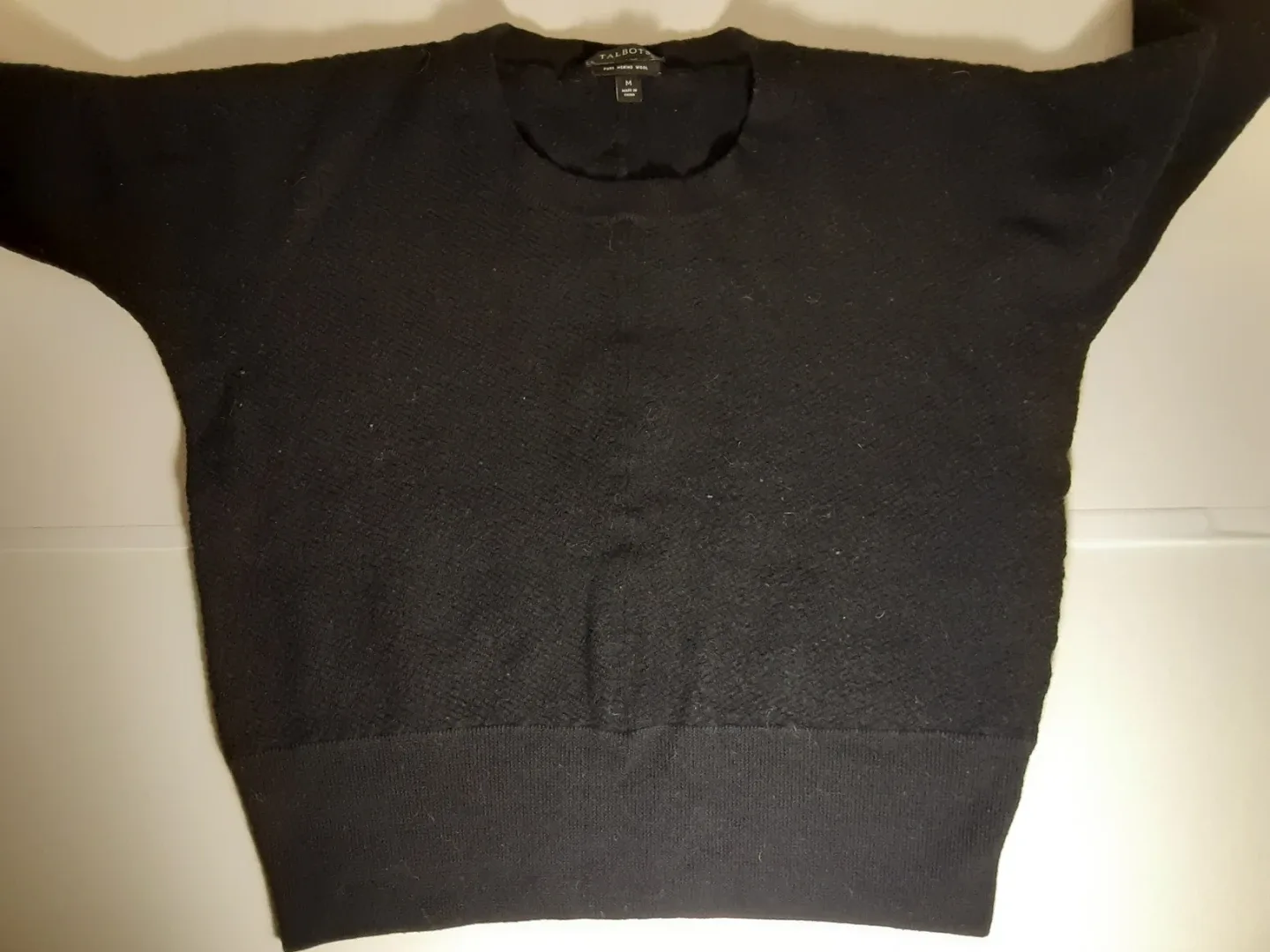 Talbots - Black 100% Pure Merino Wool Sweater | S: M/M image indicator(2)