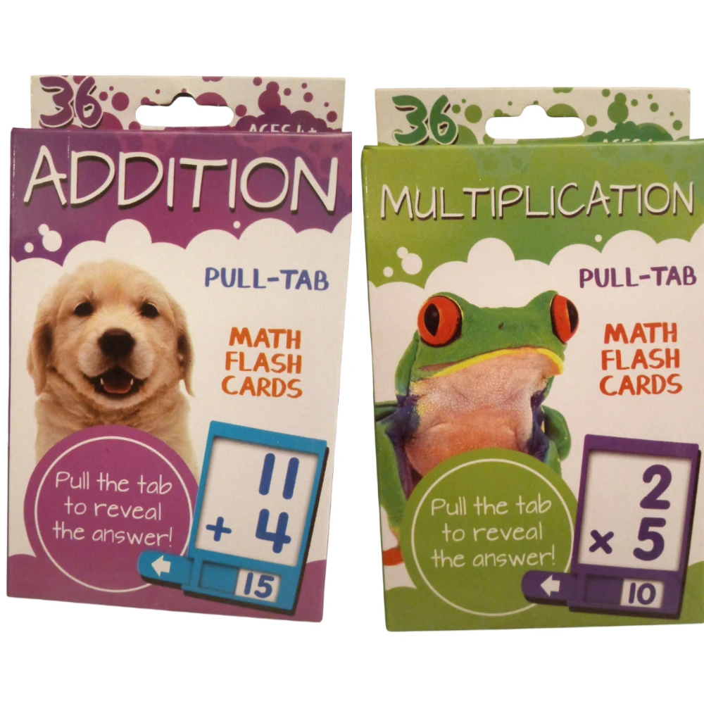 Addition & Multiplication Pull-Tab Math Flash Cards