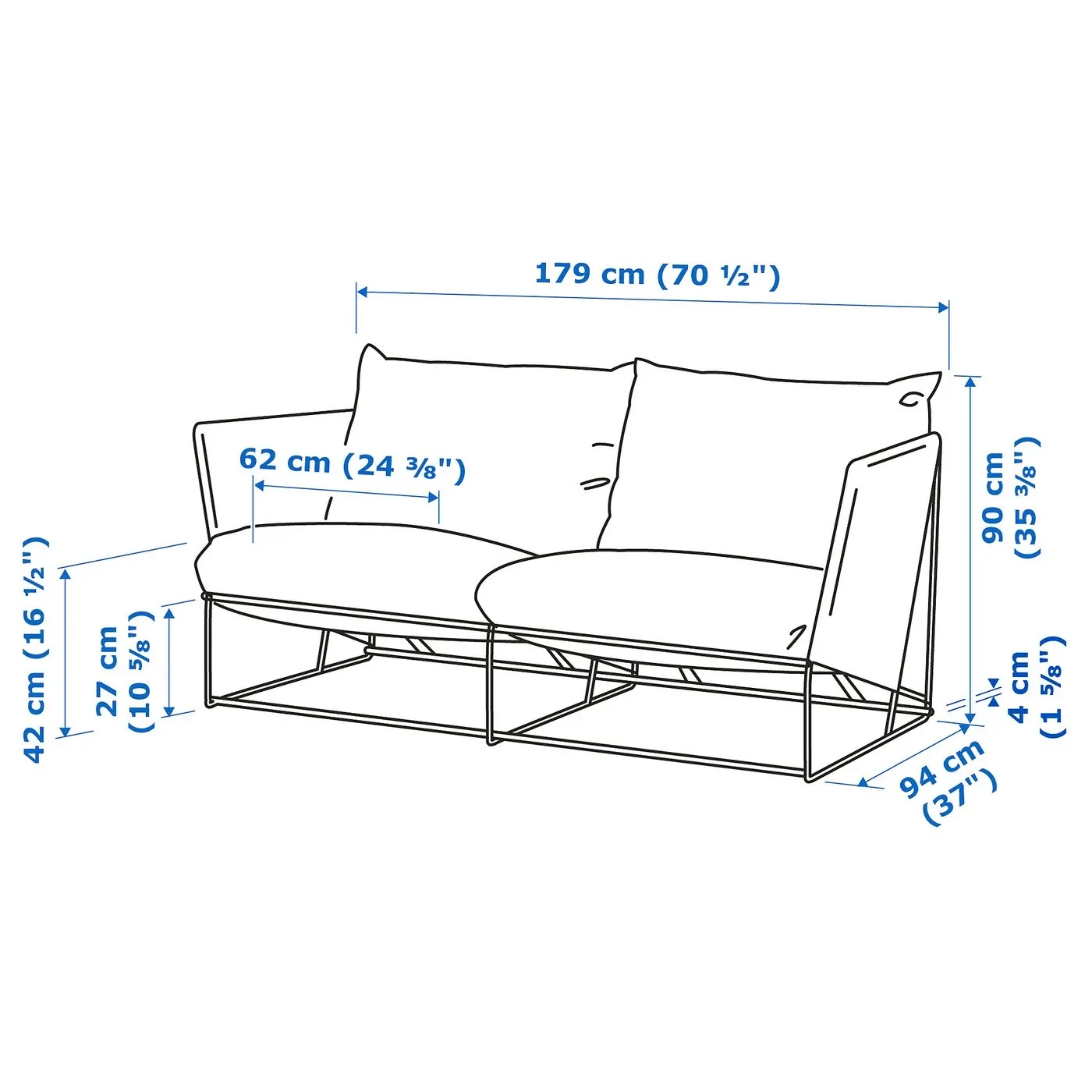 IKEA Havsten Outdoor Patio Two Cushion Loveseat image indicator(5)