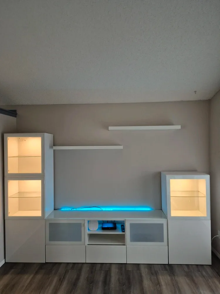 IKEA Besta Wall Unit with Glass Shelves