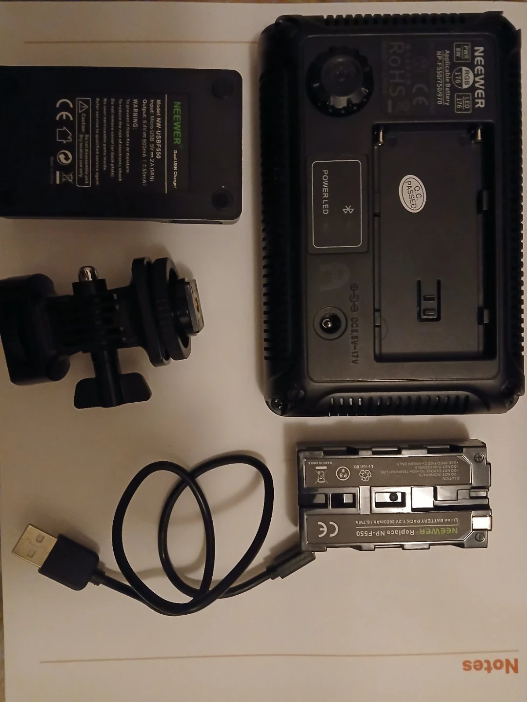 NEEWER LED Video Light with Charger & Accessories