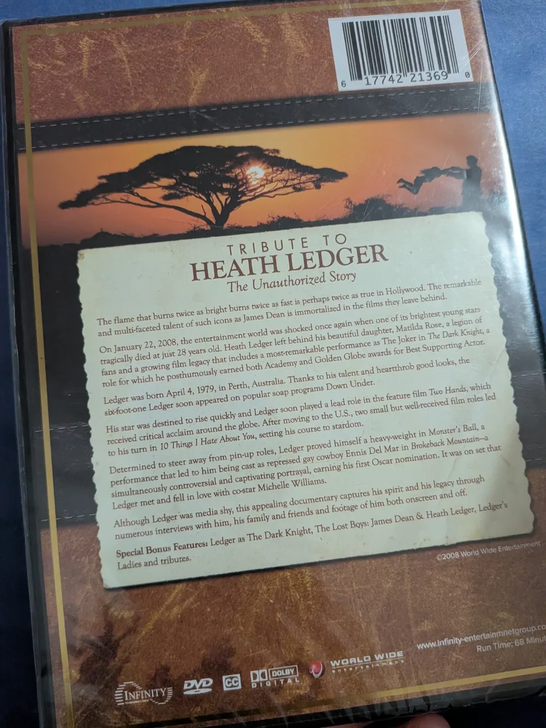 Tribute to Heath Ledger DVD New, sealed plus extra dvd image indicator(6)