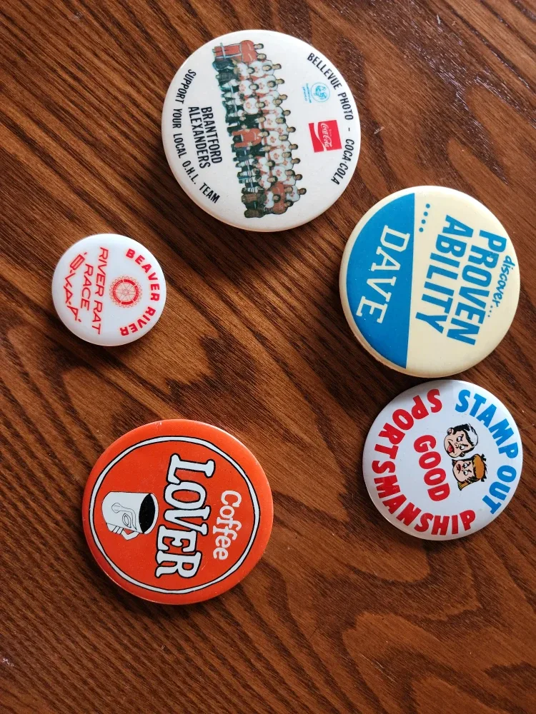 Vintage Pinback Buttons - Mixed Lot