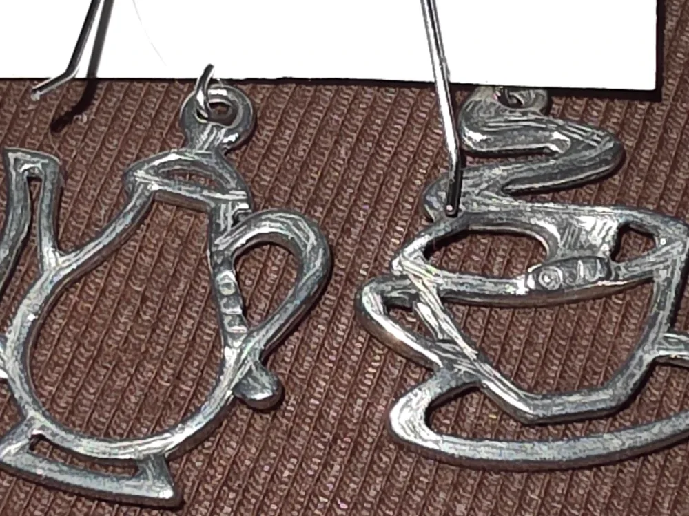 Jonette Jewelry Pewter Coffee Pot Cup Earrings image indicator(3)
