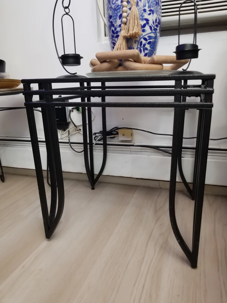 Black Metal & Glass Coffee Table set - photo 3