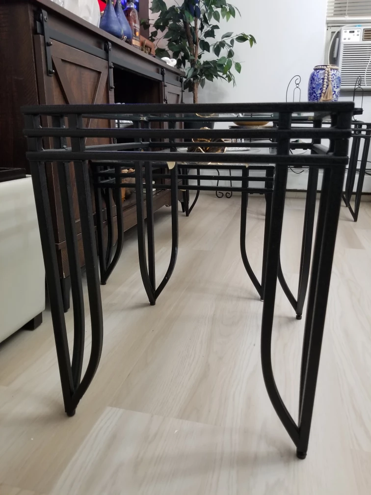 Black Metal & Glass Coffee Table set - photo 5