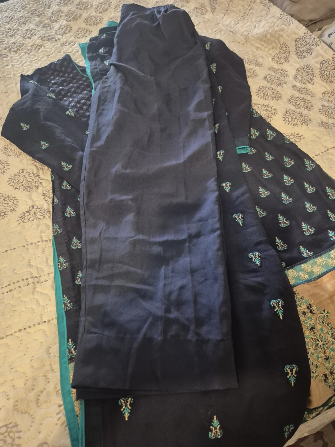 Women's Salwar Kameez Suit - Navy Blue - photo 3