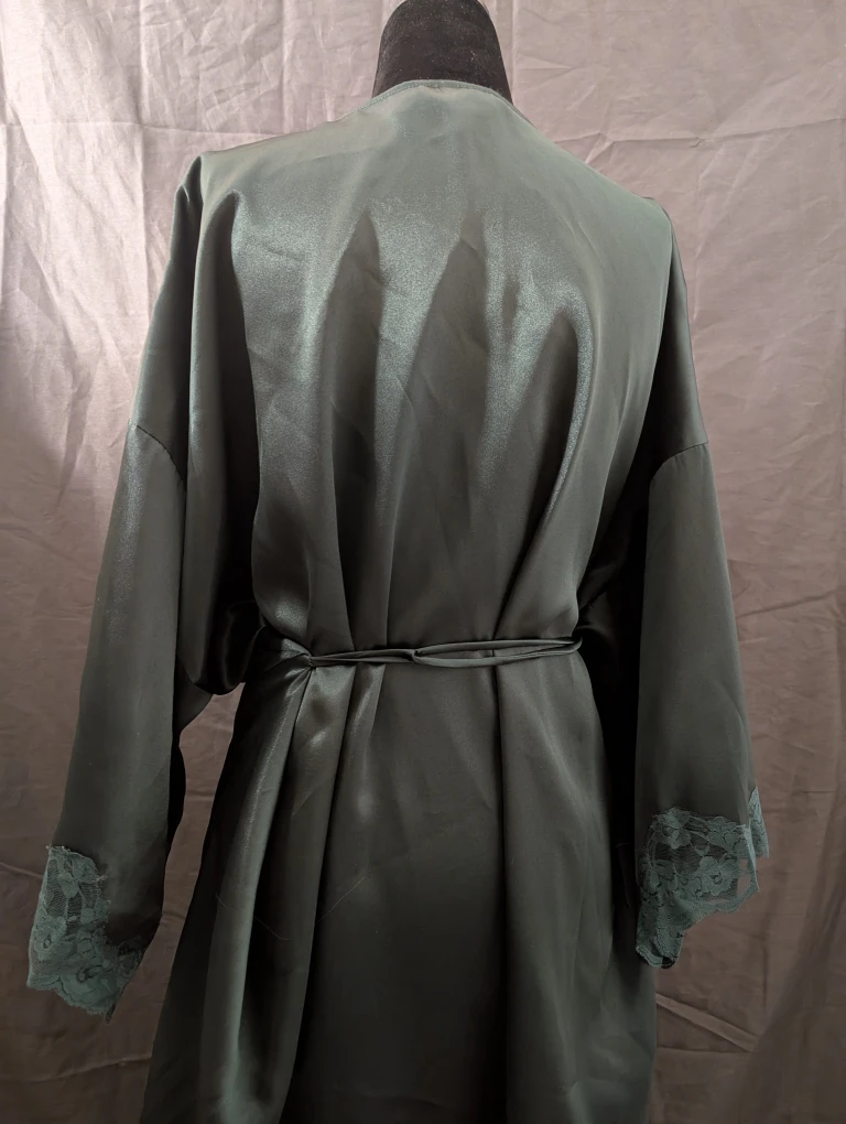 Green Satin Robe with Lace Trim La Senza - photo 3