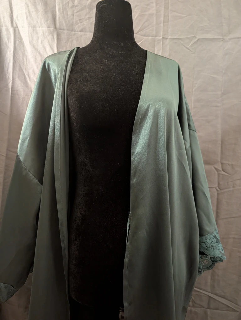 Green Satin Robe with Lace Trim La Senza - photo 4