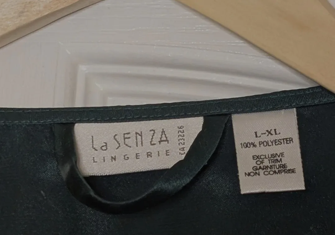 Green Satin Robe with Lace Trim La Senza image indicator(6)