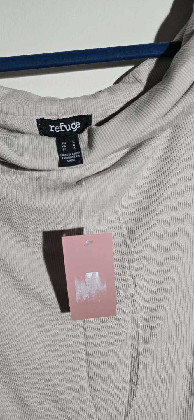Refuge Beige Ribbed Dress - Size L - photo 4