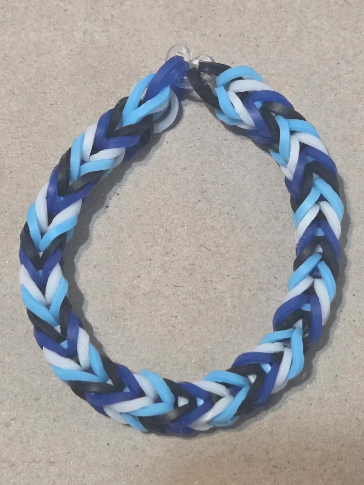 Handmade Blue Rubber Band Bracelet