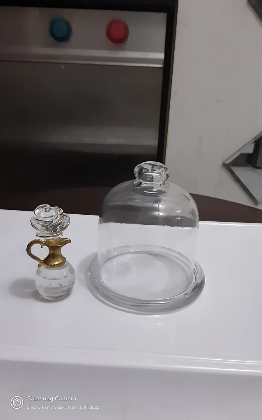 Miniature Glass Dome Display with Pitcher