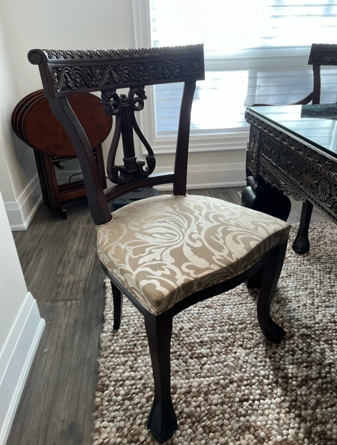 Luxury Hand-Carved Rosewood / Sheesham Dining Set image indicator(4)