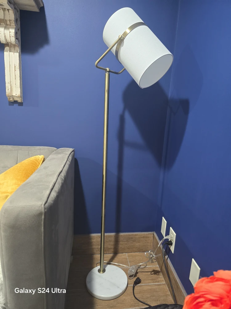 Nordic Floor Lamp - Gold Finish, White Shade