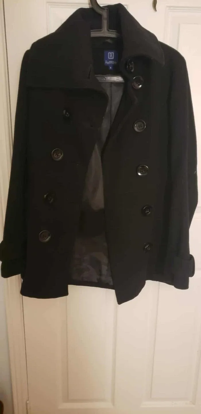 Black Wool Coat - S/M image indicator(6)