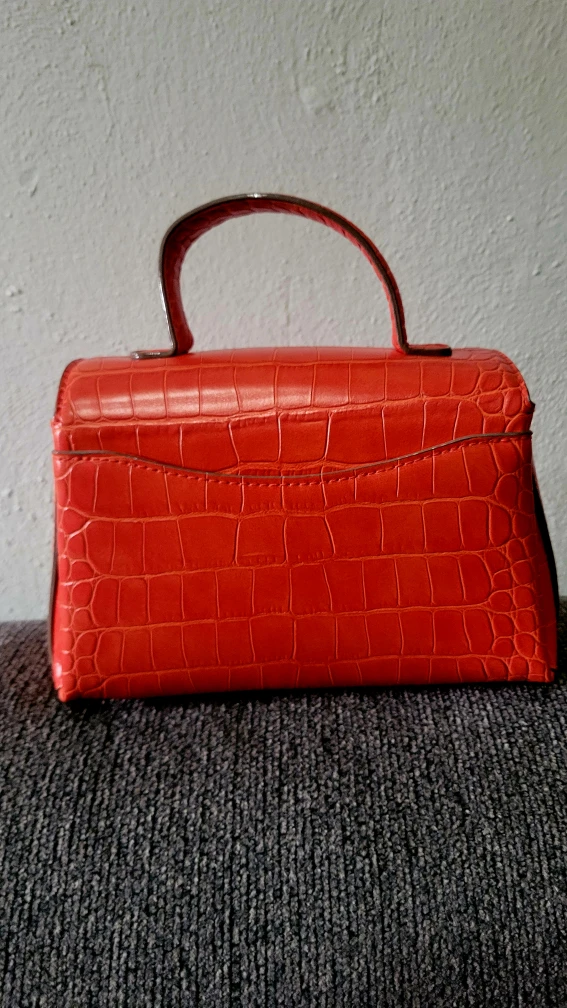 Red Croc Embossed Top Handle Bag - photo 2