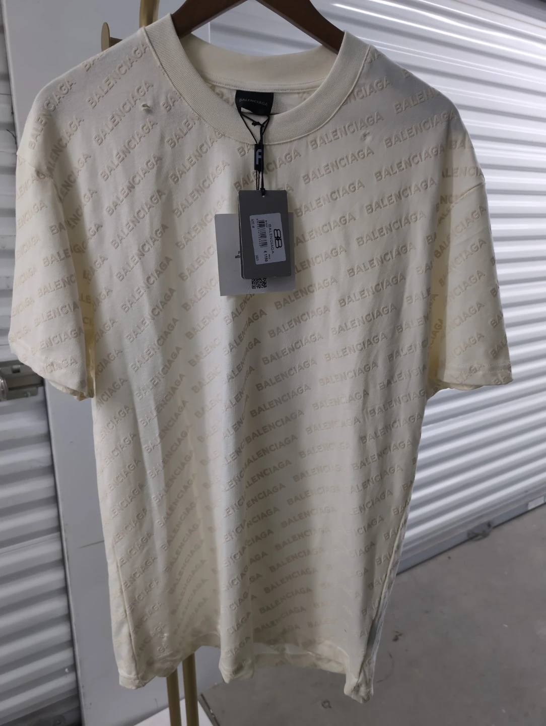 Balenciaga All Over Logo T-Shirt - Size M - photo 2