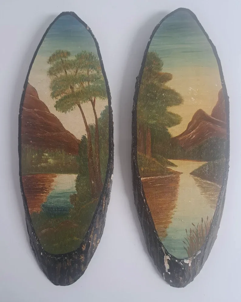 Wood slice paintings