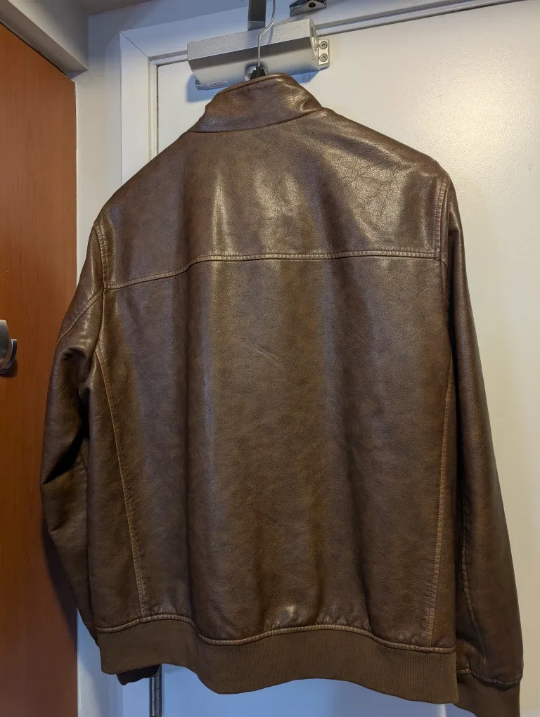 Tommy Hilfiger Brown Leather Jacket XL image indicator(2)
