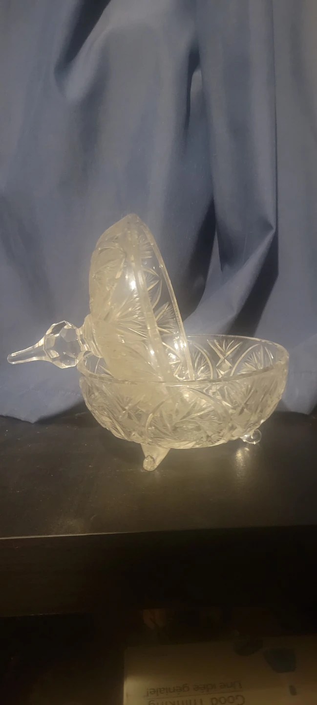 Vintage Crystal Candy Dish with Lid🥕 - photo 3