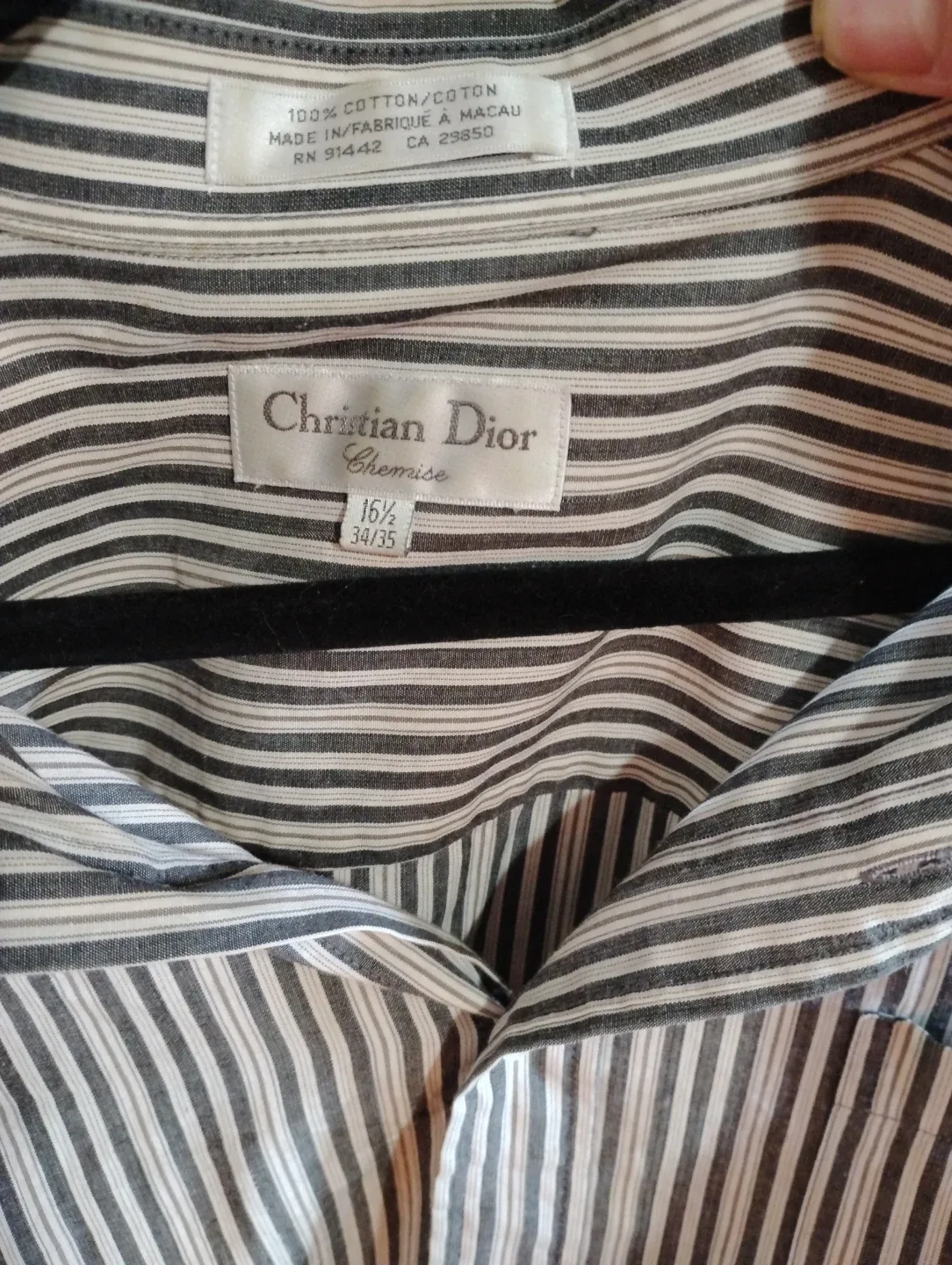 Christian Dior Chemise Striped Dress Shirt 16 1/2