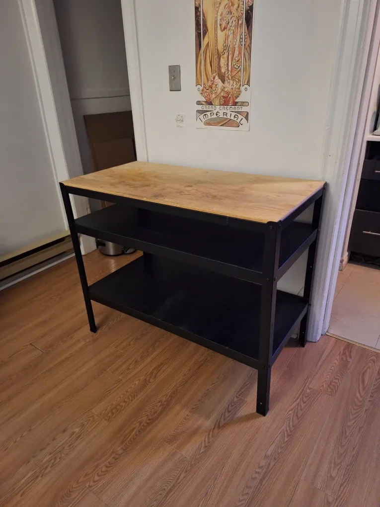 IKEA BROR Work Bench - Black/Pine Plywood