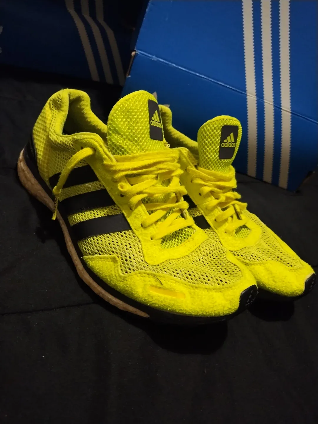 Adidas Adizero Adios Running Shoes - Yellow mens  size 8