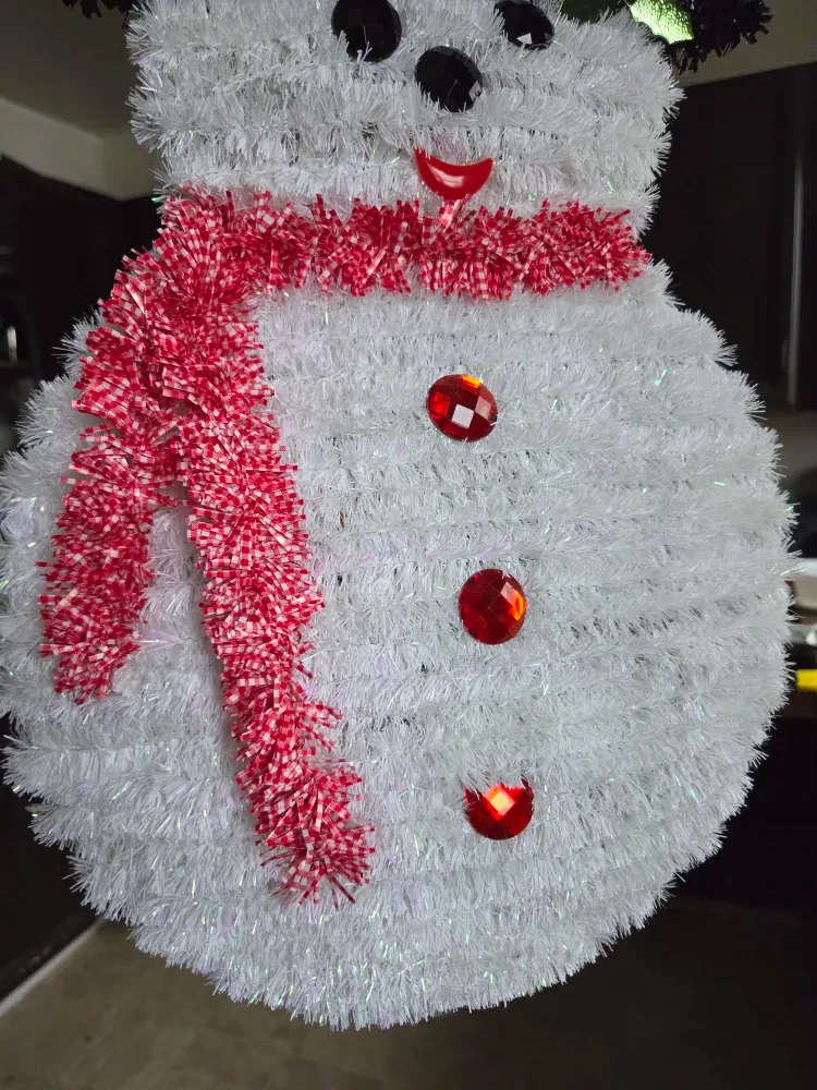 Like New 19" Tinsel Snowman Christmas Window Decoration image indicator(3)