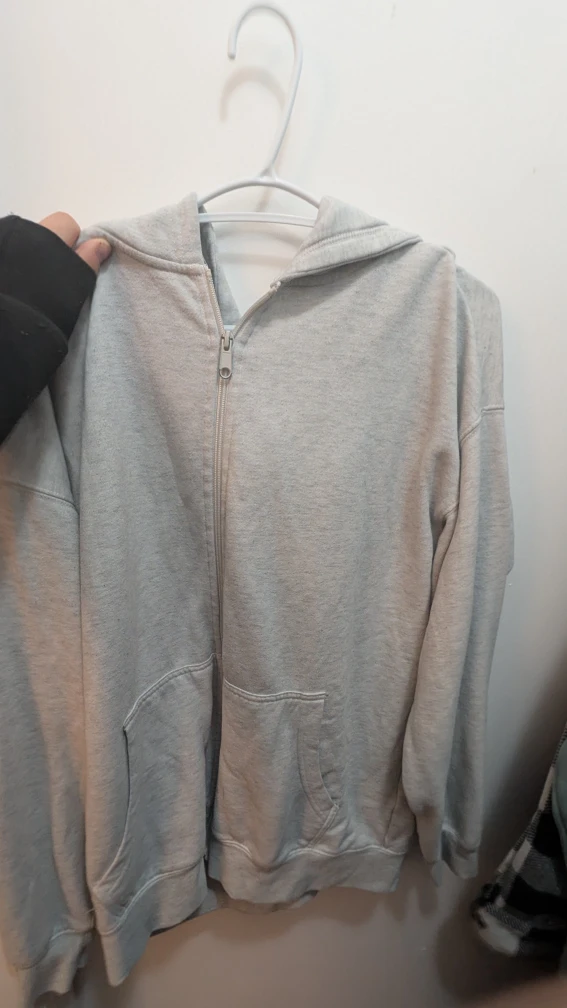 Ardene Grey Zip-Up Hoodie - Size M