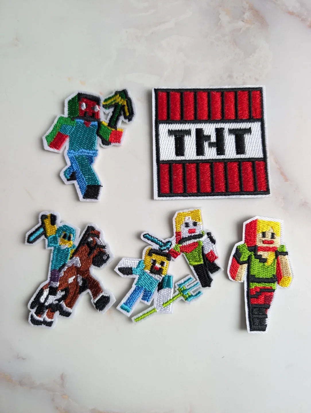 Minecraft Iron On Patches set of 5