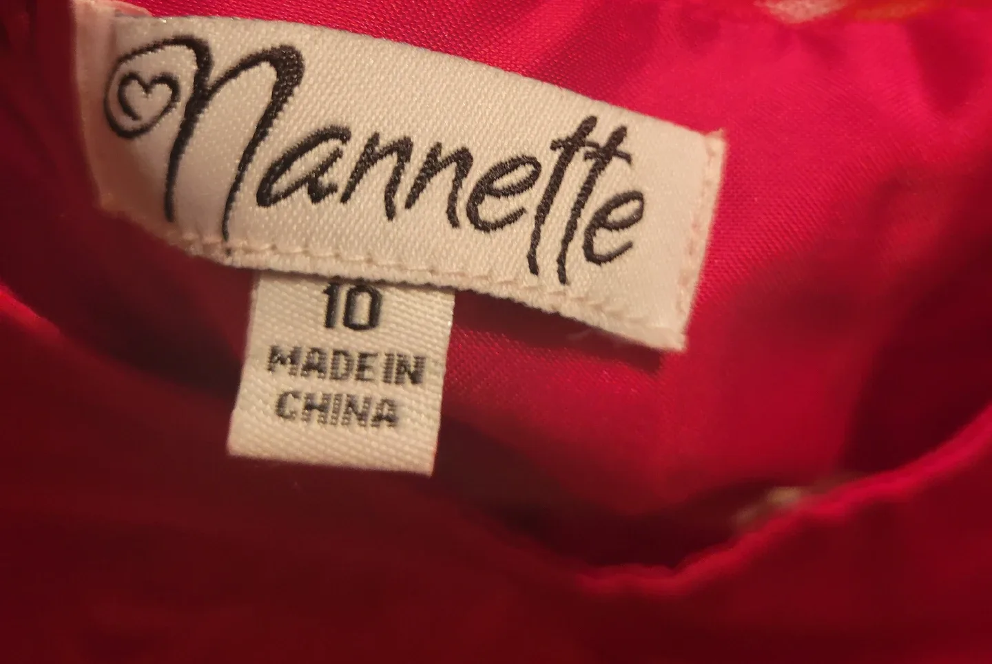 Red Lace Sparkle Dress - Girls Size 10 image indicator(3)