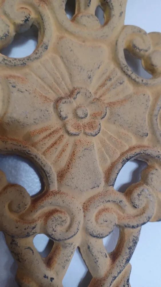 Vintage cast iron metal cross image indicator(3)