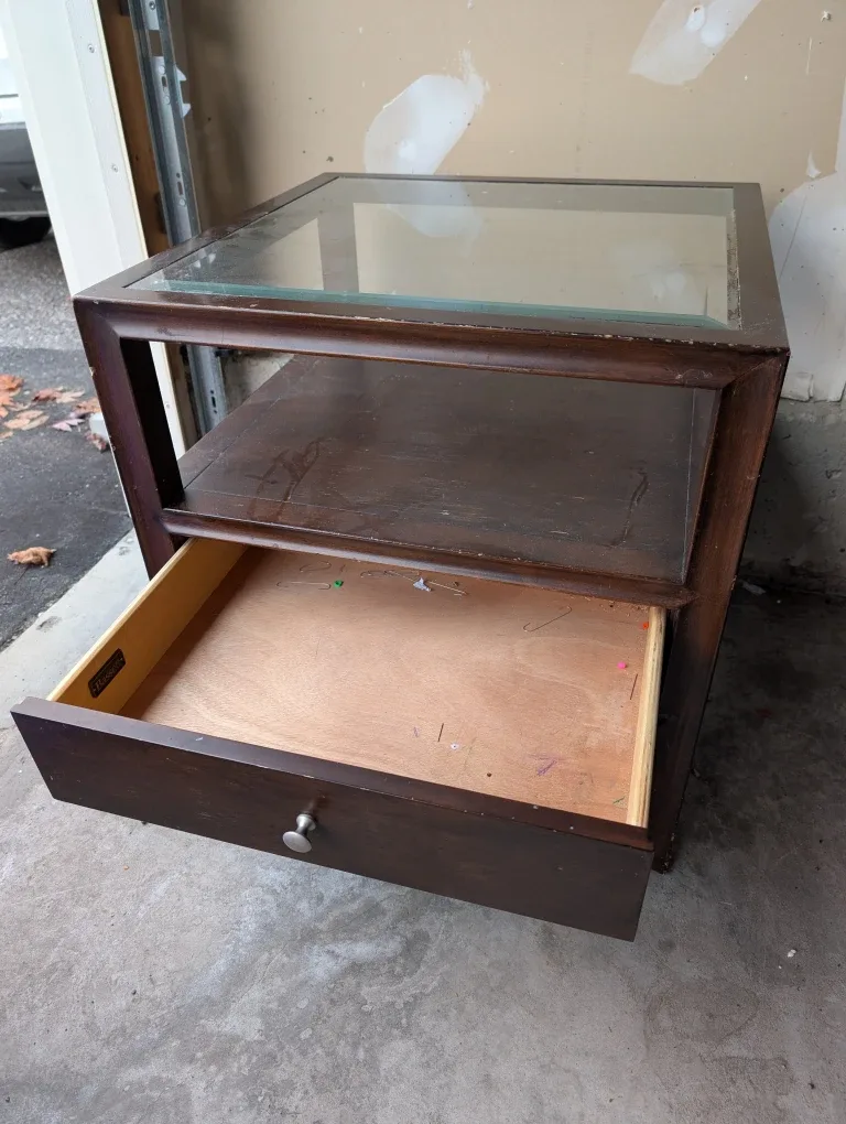 Glass Top End Table with Drawer image indicator(2)