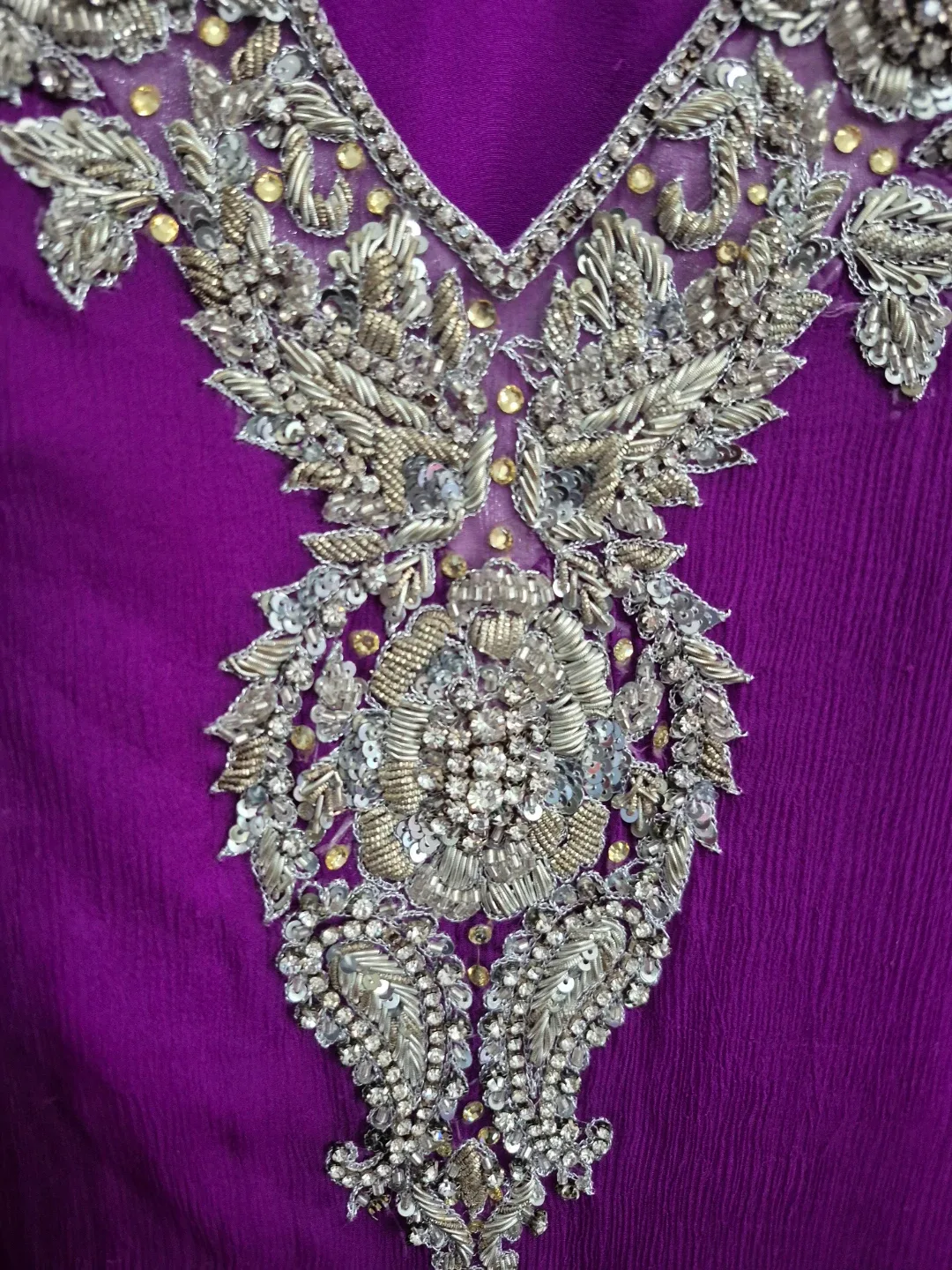 Purple Embroidered Salwar Kameez image indicator(3)