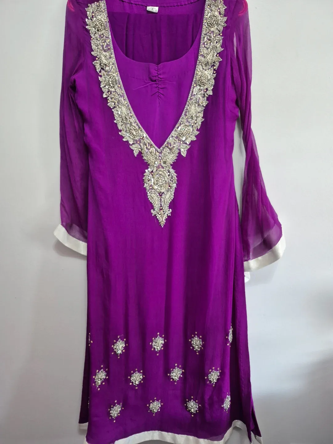 Purple Embroidered Salwar Kameez image indicator(5)