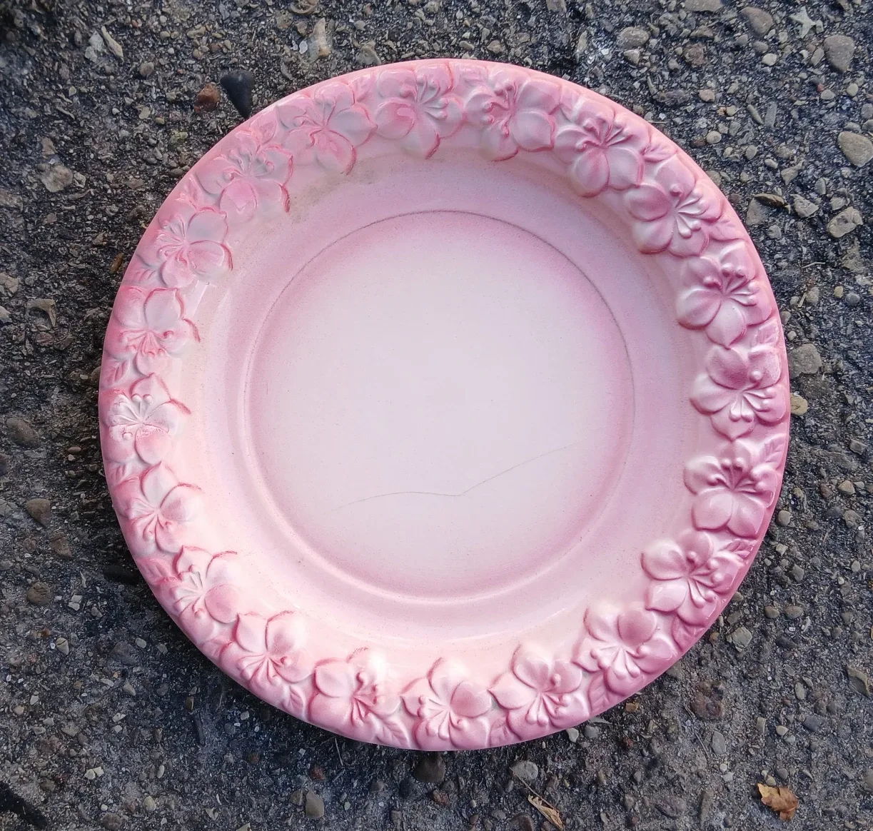 Pink Floral Embossed Ceramic Planter with Saucer image indicator(2)