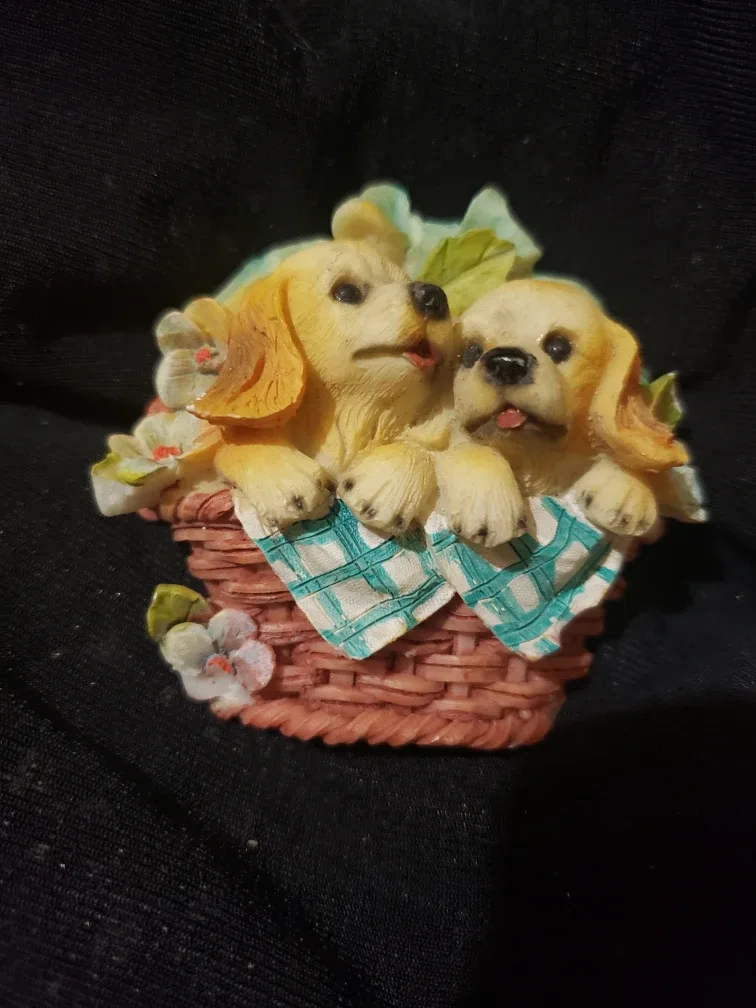 Puppies in Basket magnet