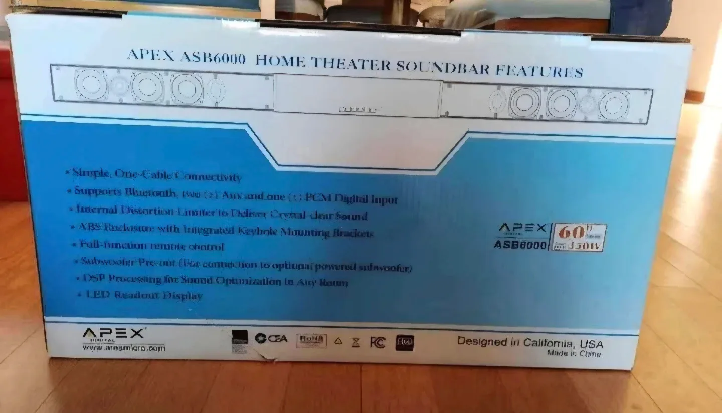 Apex ASB6000 60" Home Audio Soundbar - Like New! image indicator(2)