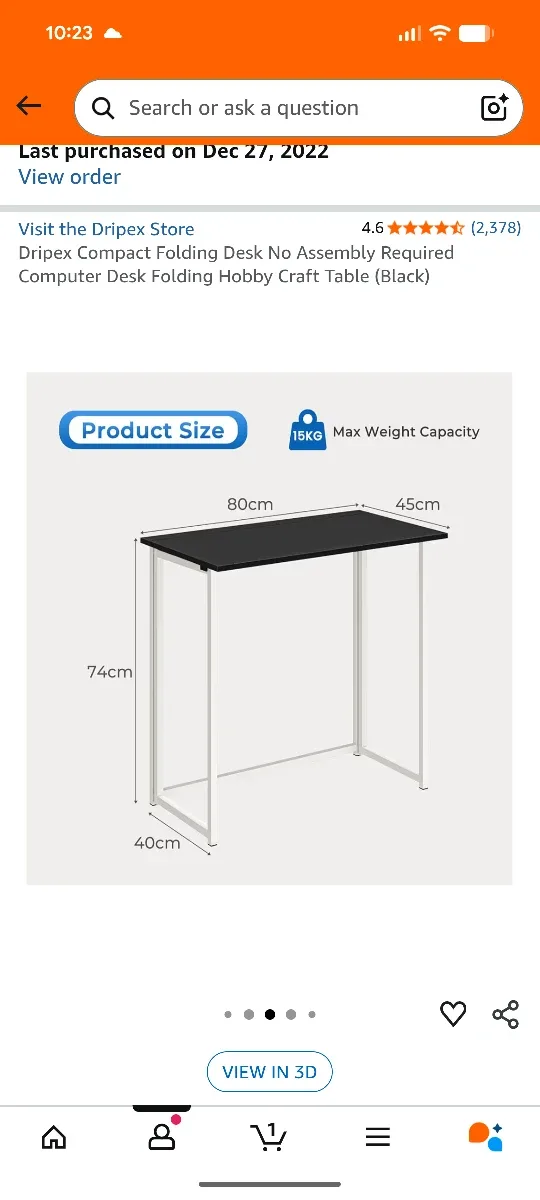 Dripex Compact Folding Desk - Black image indicator(3)