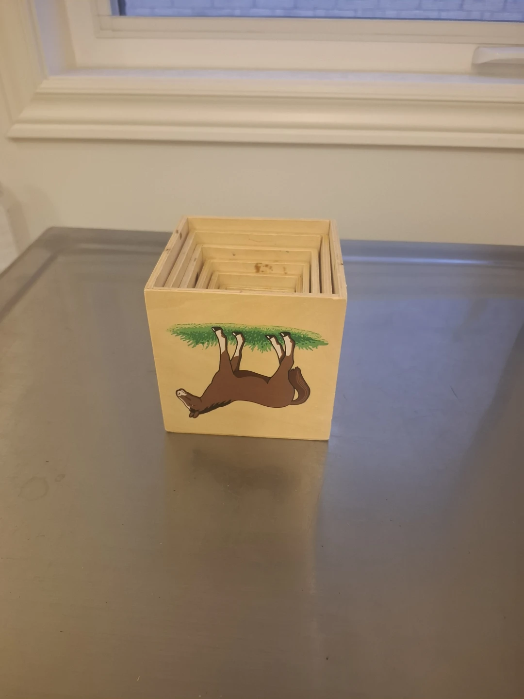 Wooden Stacking Toy Cubes with Farm Animals - photo 2