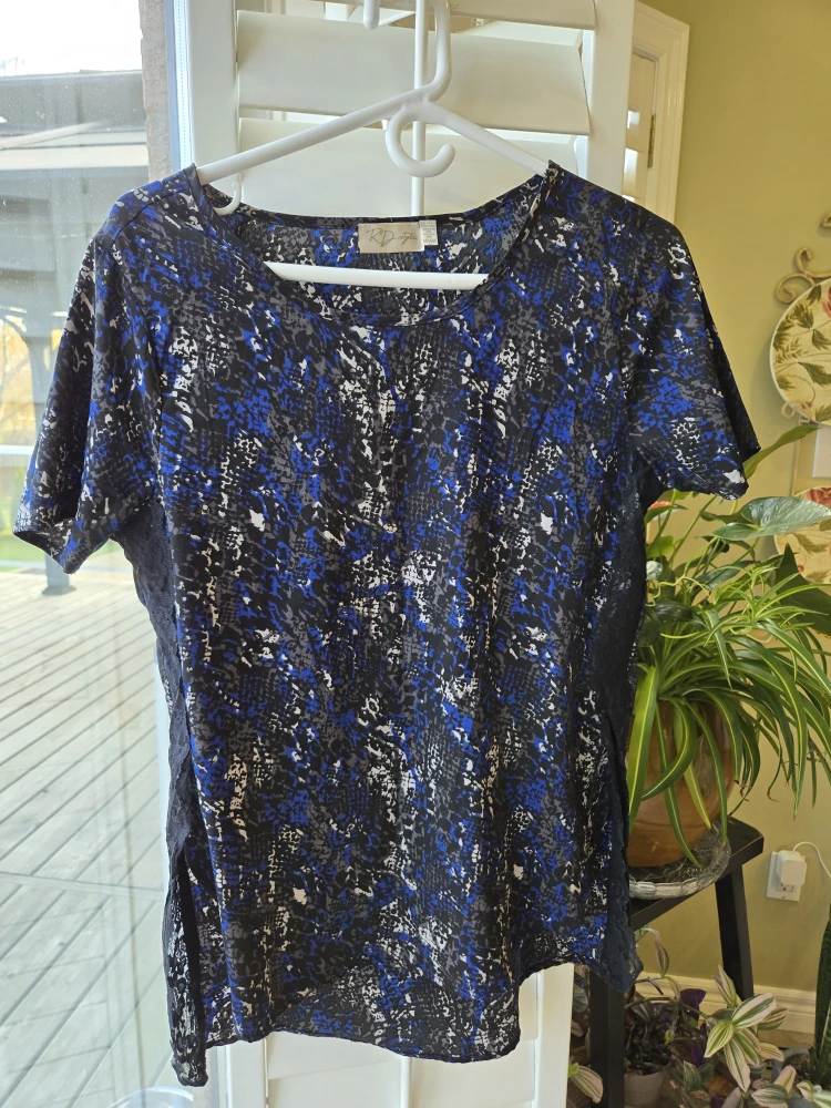RD Style Blue Patterned Top - Size M - photo 2