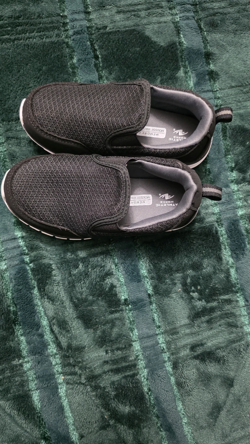 Athletic Works Black Slip-On Shoes - Size 11