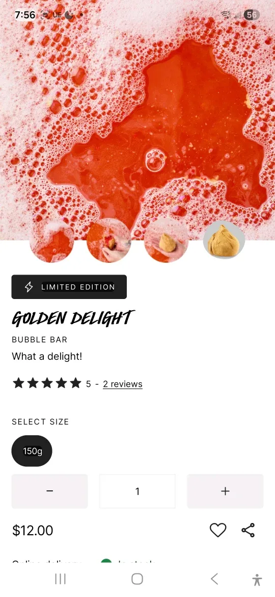 Lush Golden Delight Bubble Bar - 150g