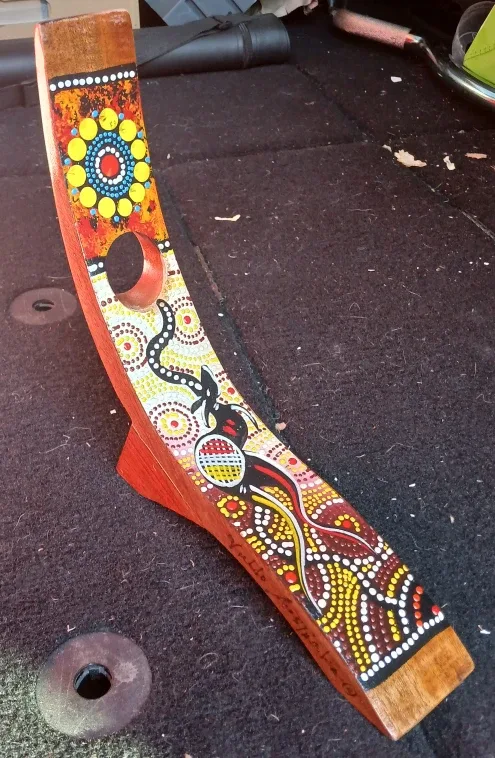 Aboriginal Art Wooden Wine Bottle Holder