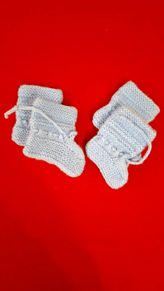 Handmade Baby Booties - Light Blue image indicator(4)
